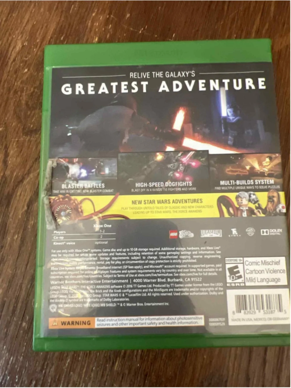 LEGO Star Wars The Force Awakens Xbox One Complete w/ Case Booklet Tested